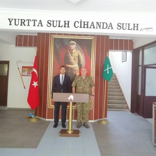 Kaymakamımız Sayın Mehmet Furkan TAŞKIRAN Osmaniye İl Garnizon Komutanı  Topçu Albay Sayın Hakan KOCABAŞ'ı ziyaret etti